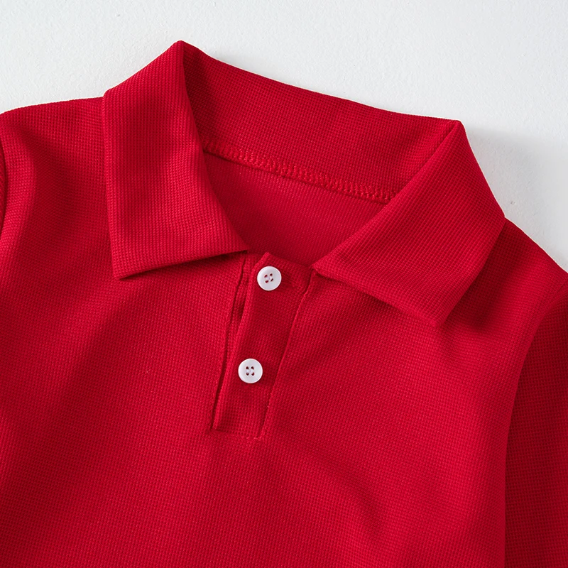 Herbstliches Kinder-Poloshirt mit einfarbigem Revers und langen Ärmeln, lässiges Joker-Shirt für Jungen und Mädchen, hübsches Kleid für Bruder und Schwester – Detail 19
