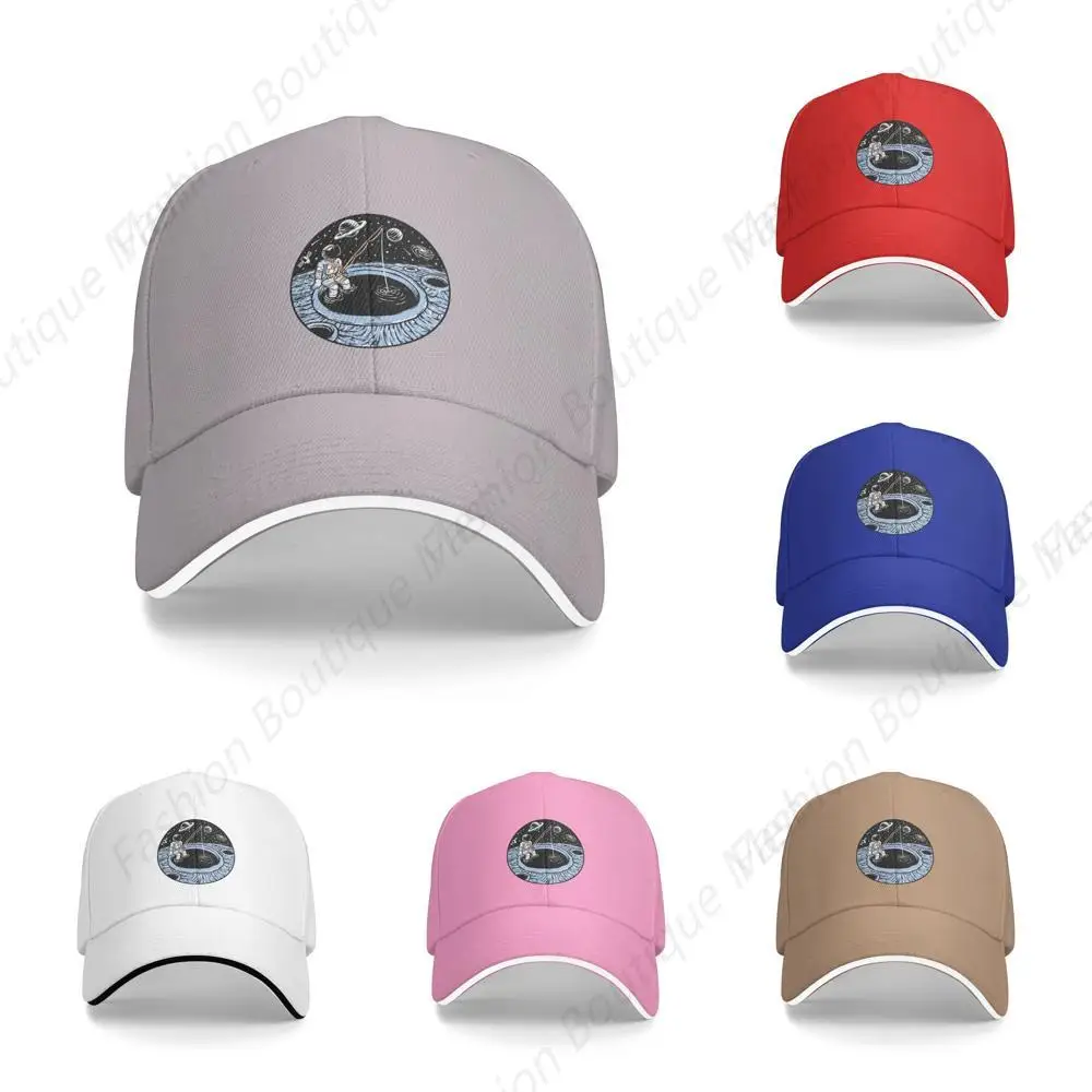 

Funny Astronauts Fishing On The Planet Printing Cap Sandwich Caps Peaked Caps Trucker Hat Men Women Outdoor Sport Sun Visor 