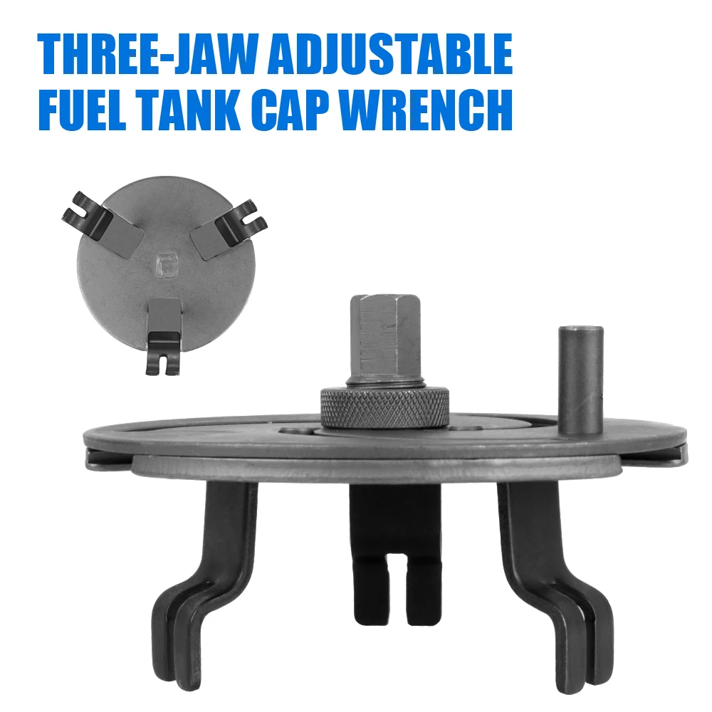 3 Jaws 87-170mm Diameter Fuel Tank Lid Wrench Removal Tool Oil Petrol Pump Cap Cover Spanner Car Accessories Vehicles Universal