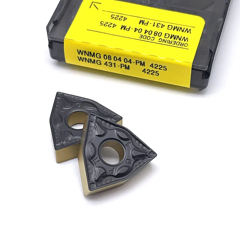 Herramienta de torneado de metal externo, 10 piezas, WNMG080404, WNMG080408, PM4225, CNC