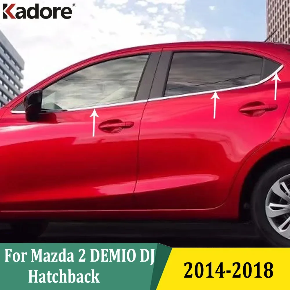 

For Mazda 2 DEMIO DJ Hatchback 2014 2015 2016 2017 2018 Window Bottom Moulding Trim Frame Car Accessories Stainless Steel