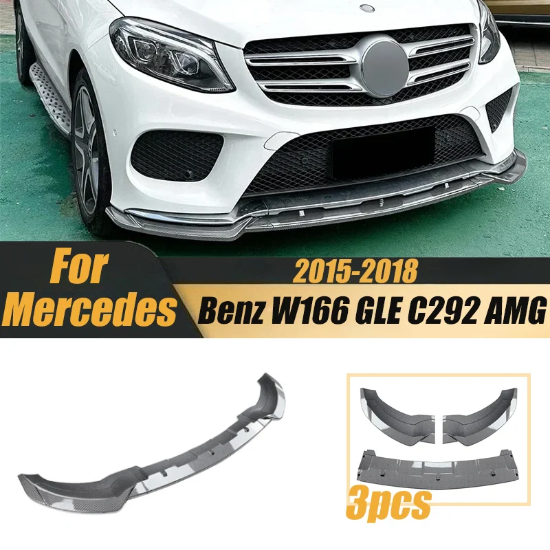 

Front Bumper Lip for Mercedes Benz W166 GLE C292 AMG Coupe 2015-2018 Car Lower Canard Spoiler Splitter Guard Diffuser Auto Parts