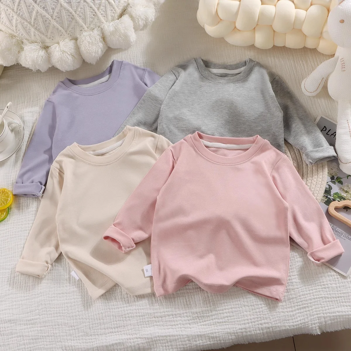 Kids Solid Long Sle… - image