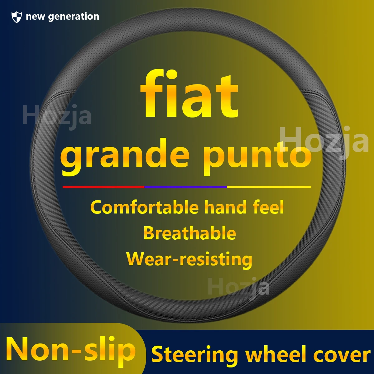 

Auto Steering Wheel Cover For Fiat Grande Punto 2006 2007 2008 Non-slip PU leather Interior Trims Cars Accessories