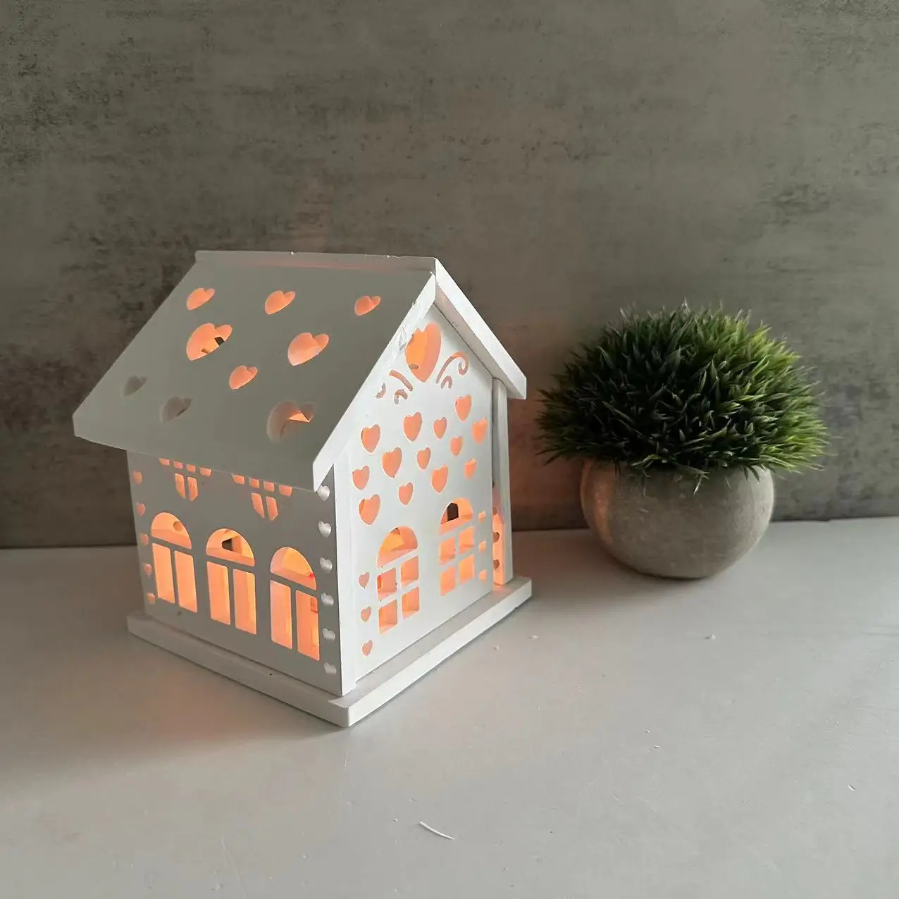 DIY Christmas Love Splicing House Silicone Mold Tea Light House Drops Glue Plaster Mold