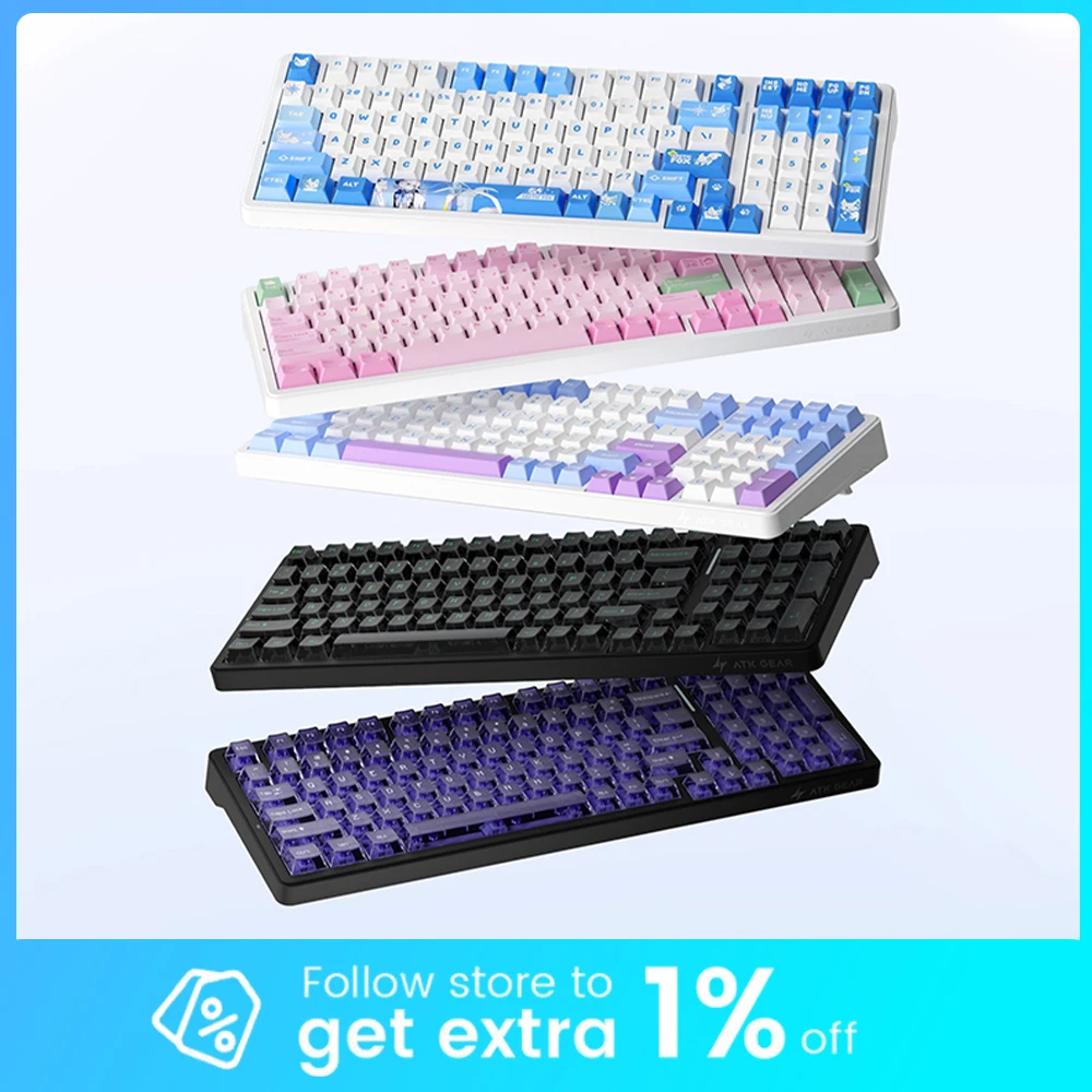 

ATK A98 PRO Mechanical Keyboard 3mode wireless Bluetooth A98PRO Gaming Keyboard Ergonomics Hot Swap Custom Esports Office Gift