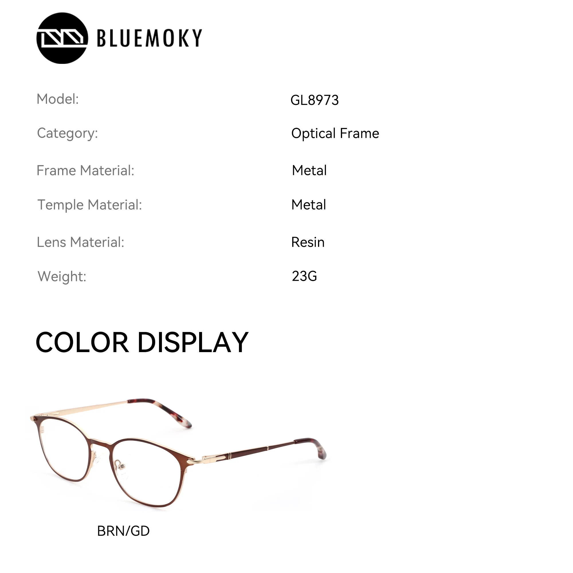 نظارات طبية مخصصة مربعة معدنية من BLUEMOKY مقاس M عدسات بصرية للنساء مع وصفة عدسات فوتوكروميك مضادة للضوء الأزرق