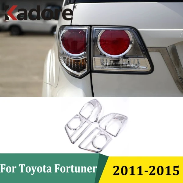 For Toyota Fortuner 2011-2014 2015 Chrome Rear Light Lamp Cover Trim Tail Lights Covers Car Sticker Frame Exterior Accessories