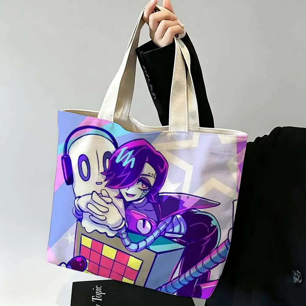 Mettaton U-Undertale Printed Canvas Tote Bag Shoulder Bag Commuter Mommy Shopping Bag