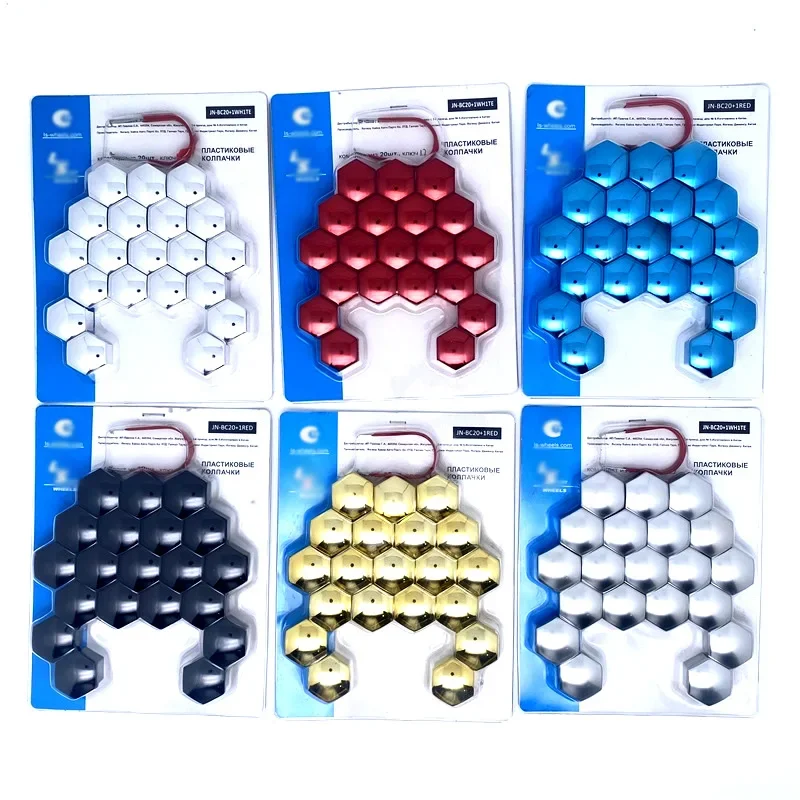 

20Pcs Universal Anti-Rust 17 19 21mm Chrome Glossy ABS Auto Trim Tyre Wheel Nut Screw Bolt Protection Covers Caps Car Styling