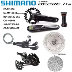 SHIMANO Deore M5100 Groupset 1x11S Speed Crankset Shifter Lever Crankset 42T 51T Cassette Rear Derailleur HG601 Original MTB Set
