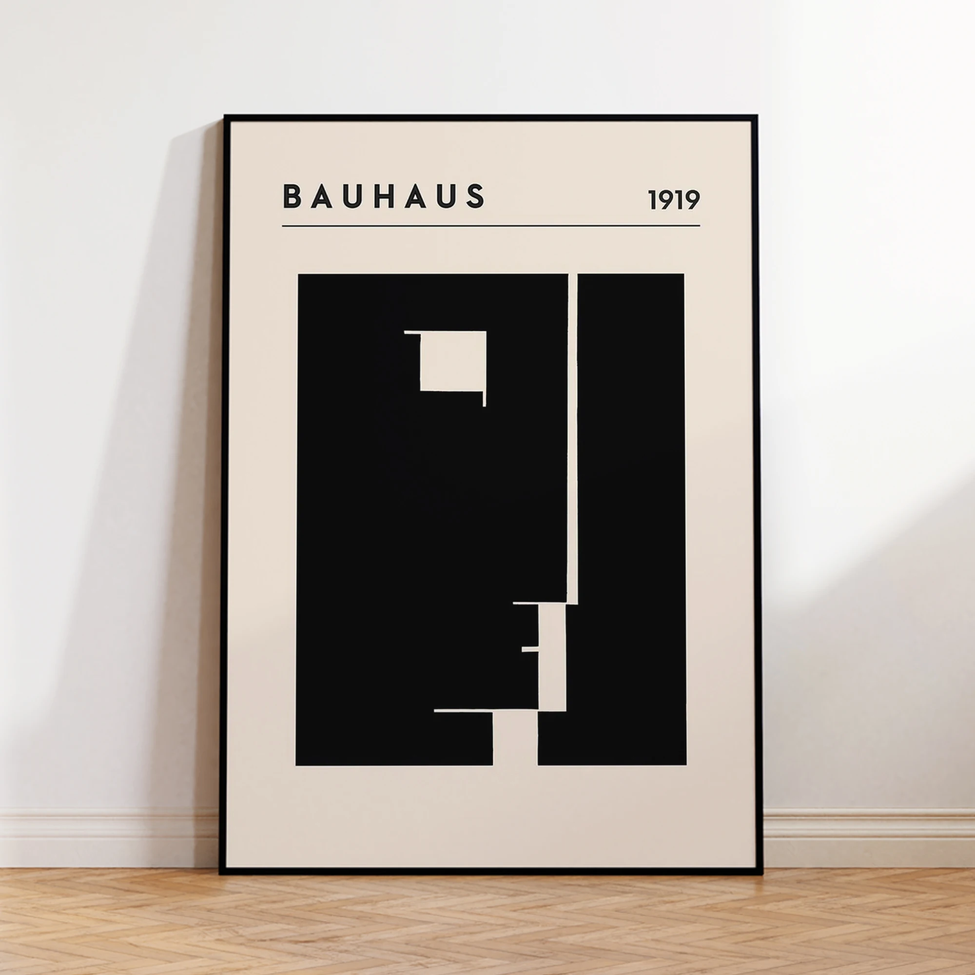 Cuadro moderno y minimalista con logotipo de Bauhaus 1919, impresión artística de pared, pintura en lienzo, póster, imagen pa