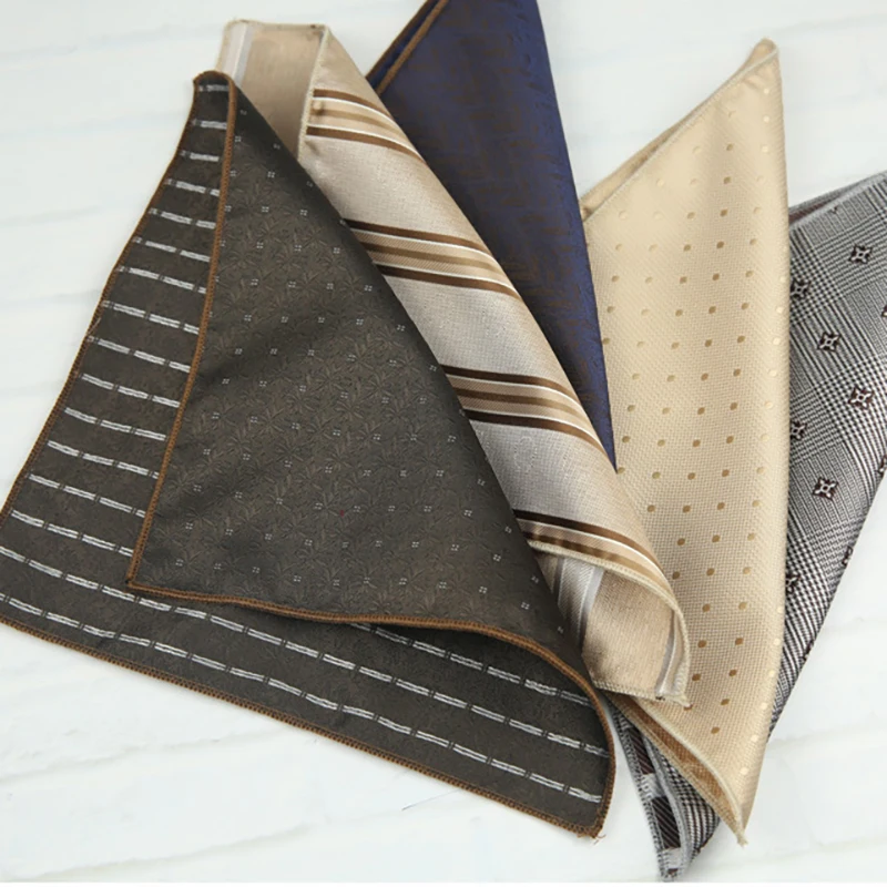 2pcs Neck Ties Set New Arrival Wine Red Striped Neckties Formal Business Khaki Dots Floral Pocket Square Wedding Shirt Cravat