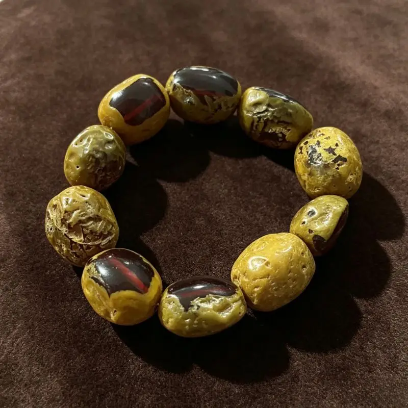New Exquisite Second-generation Amber Beeswax Single-ring Bracelet, Unisex Personalized Jewelry Crafts
