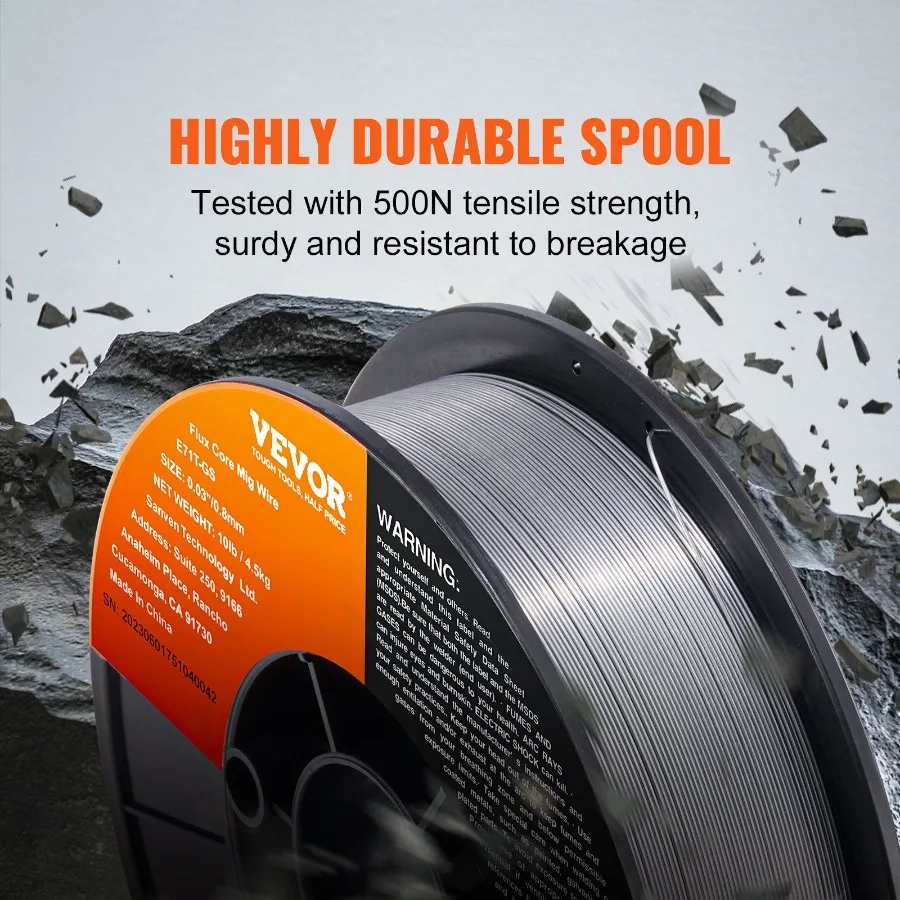 سلك لحام MIG من Flux Core E71TGS 0.03 10LBS سلك MIG من الفولاذ الخفيف بدون غاز #3