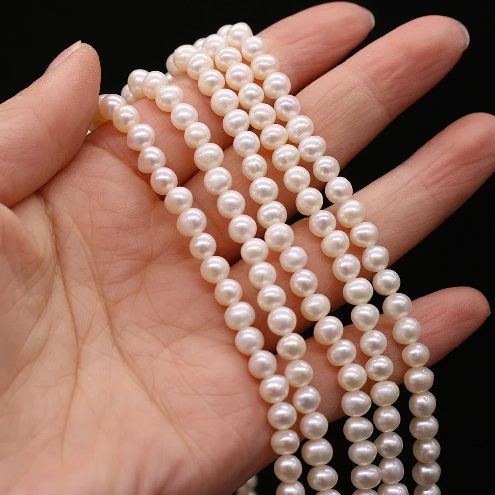 100% Natural Freshwater Pearl Beads 4-5mm Round Shape Punch Loose Beaded for Jewelry Making DIY Nacklace Bracelet Accessories