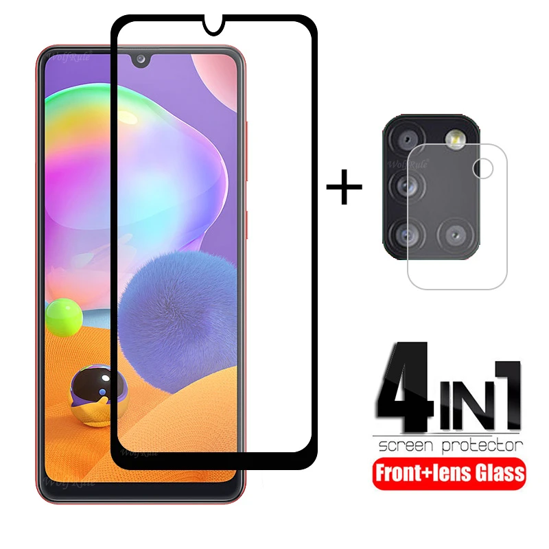 

4-in-1 For Samsung Galaxy A31 Glass Flim HD Tempered Glass For Samsung A51 A71 M21 M31S M31 M51 A11 A41 S21 Plus A31 Lens Glass