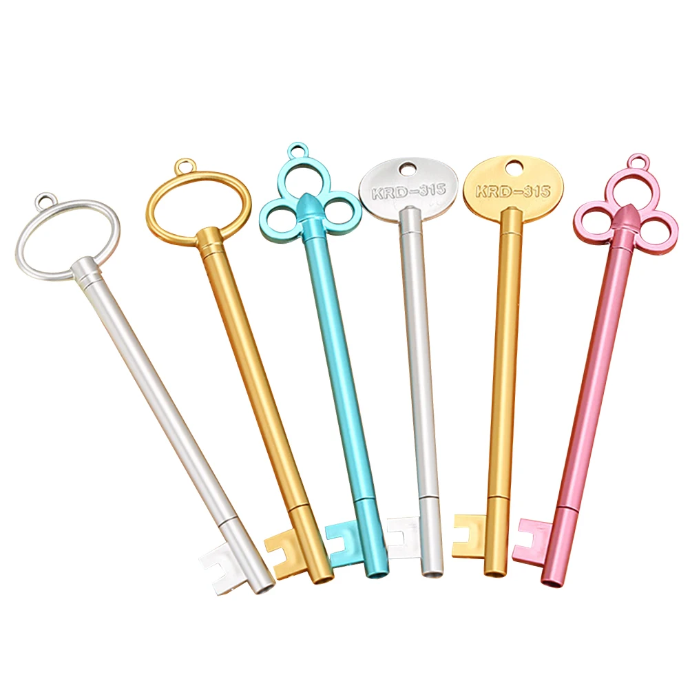 

12pcs Vintage Key Shaped 0.5Mm Gel Pens Set Smooth Writing Office Supplies Pen For Students Comfortable Stationery Gift