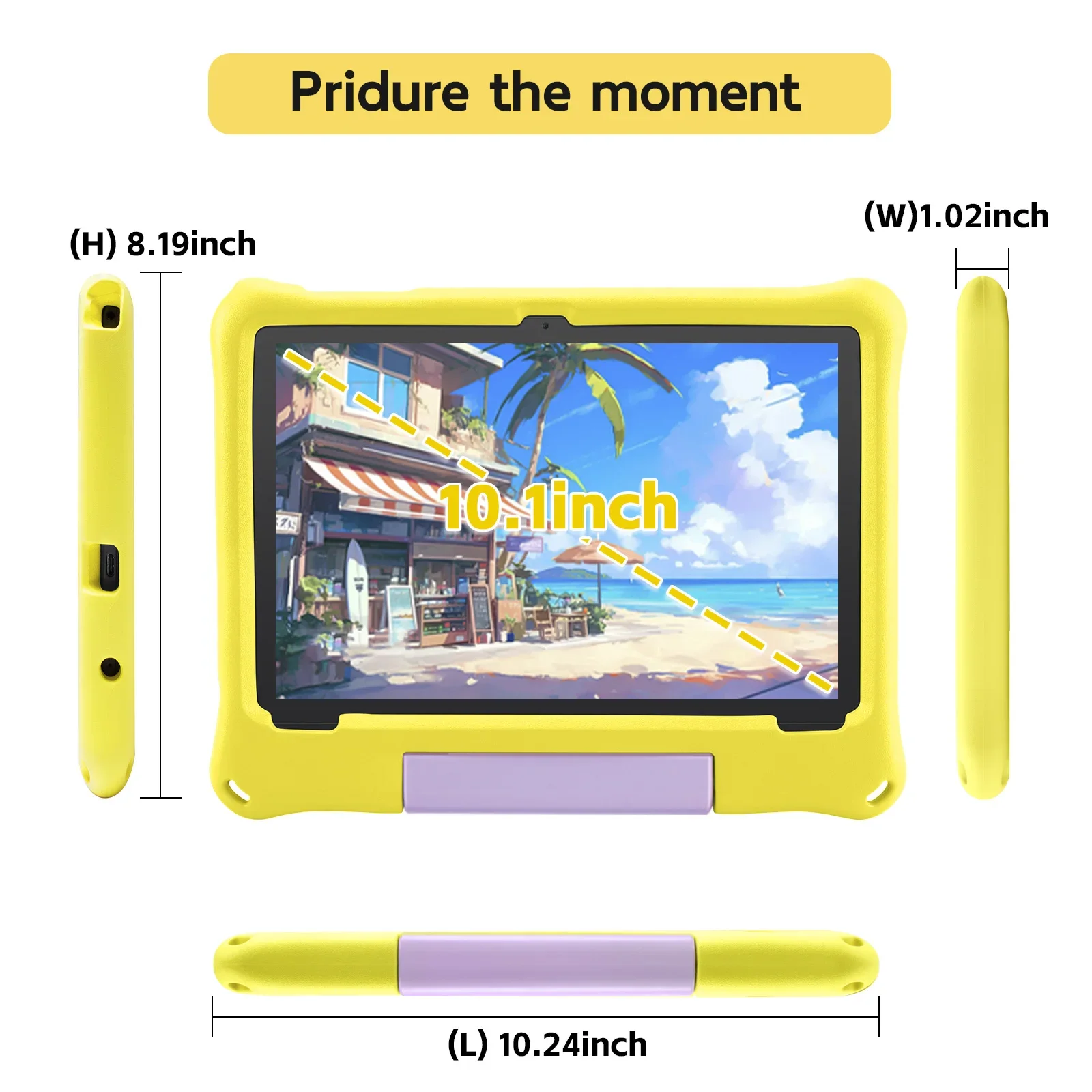 10.1インチ子供用タブレット Android 15 8GB RAM 64GB ROM 1TB拡張可能PC 5G WiFi 5000mAhバッテリー デュアルカメラ 子供向けギフト キッズソフトウェア