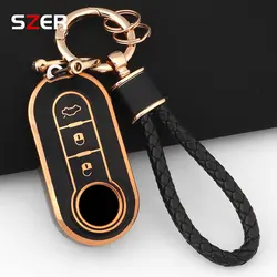 TPU Car Key Cover Case Fob For Fiat 500 Panda Punto Bravo Doblo Peugeot Boxer Citroen Relay Fiat Ducato Lancia Musa Keychain