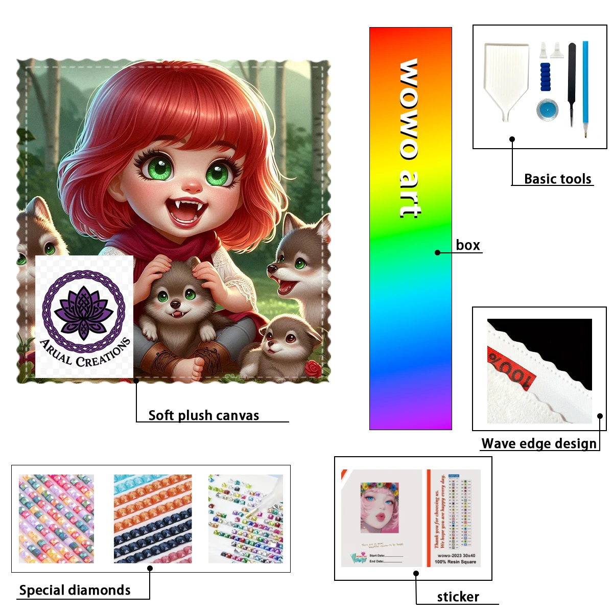 

【ARUAL Diamond Art】little witch 100% resin FD+ab+xc Diamond Stamping Kit Perfect Masterpiece worth Buying