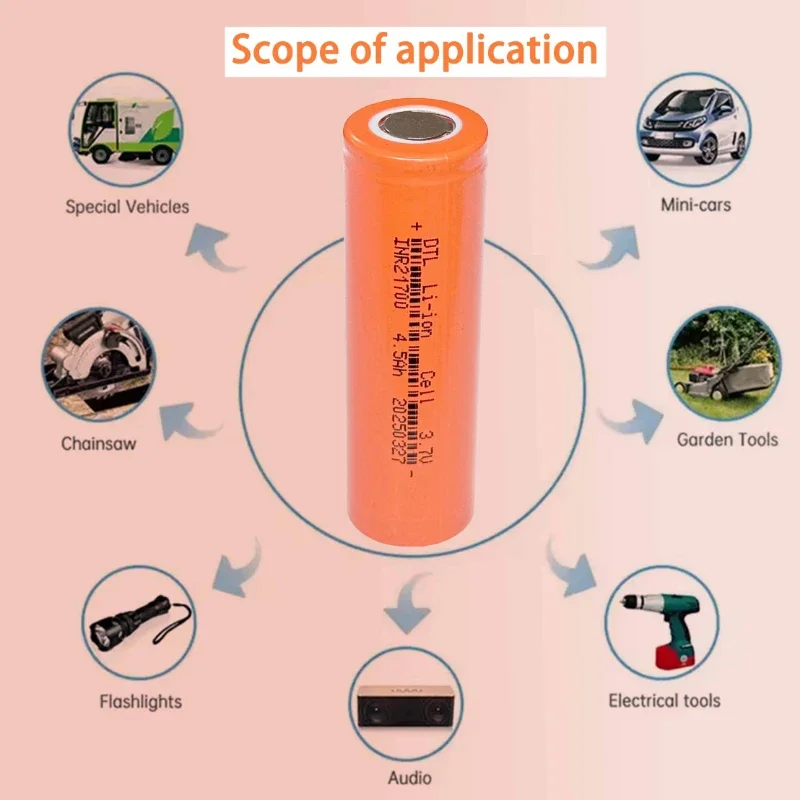 21700 3.7V 4500mAh Rechargeable Li-ion Battery High Discharge Cell 1-20PCS for Flashlight Power Bank DIY Projects
