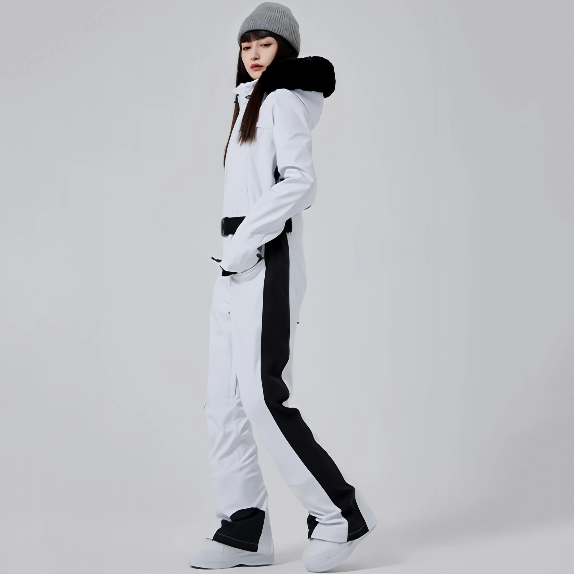 Female Slim Fit Skiing Suites Women Winter Jumpsuit Warm Windproof Snow Clothes Snowboarding Tracksuit Ski Sport One Piece Suit