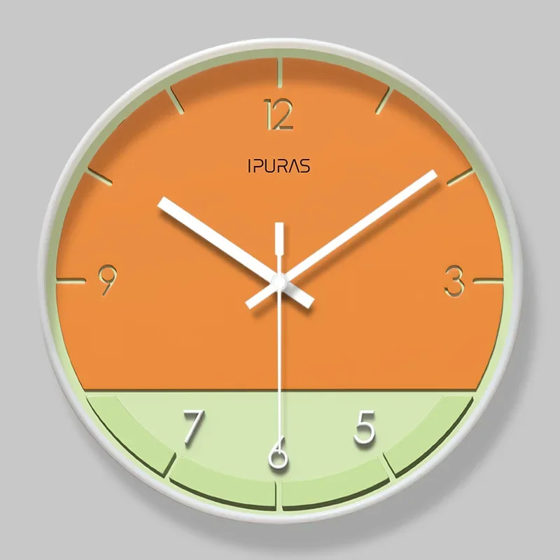 2026 New 10/12/14-inch Stylish Color Block Simple Modern Wall Clock Home Decoration Mute Bedroom Nordic Quartz Clock Watch
