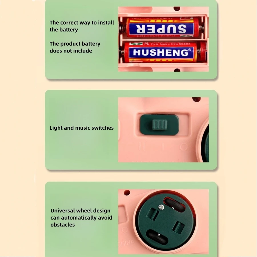 照明、音楽、自動ステアリング、文字と数字のデザインを備えたかわいい毛虫スタイルの赤ちゃんハイハイおもちゃ