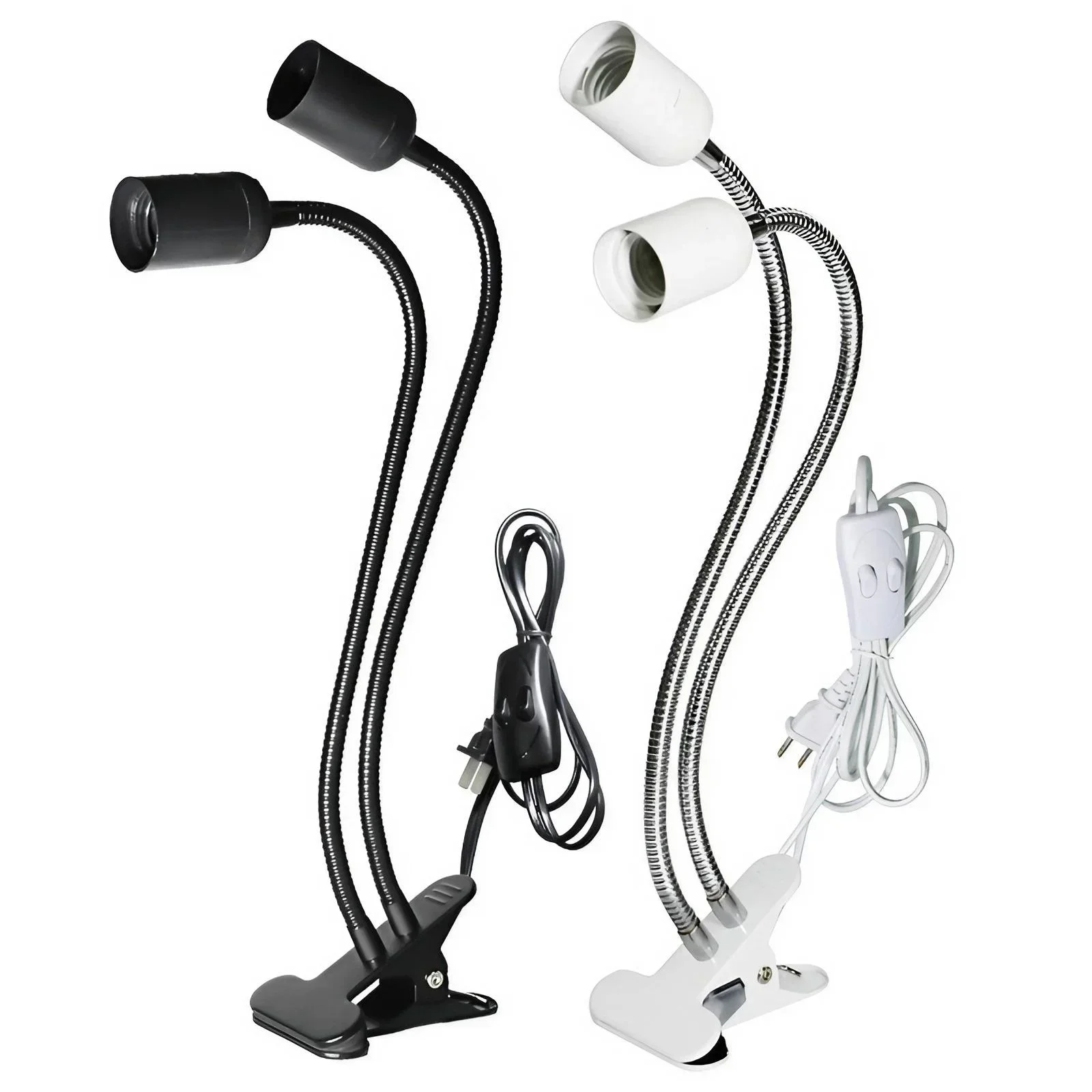STONEGO 360° Rotatable and Adjustable Creative E27 Dual Head LED Light Socket Clip Suitable for Various Lighting Scenes
