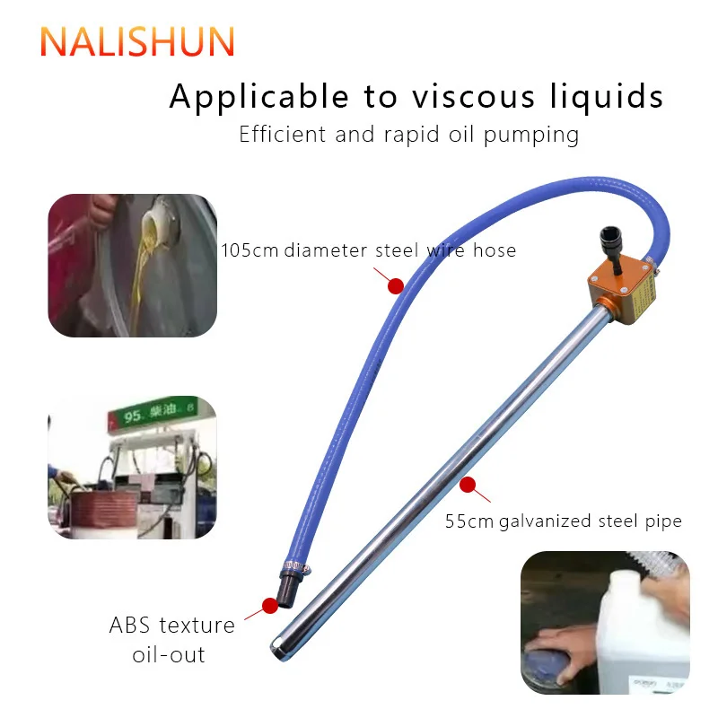 Pompa Minyak Terhubung Kepala Besar 1/2, Cocok untuk Pompa Transfer Bahan Bakar Minyak Kental, Multifungsi, Portabel, Mudah Digunakan
