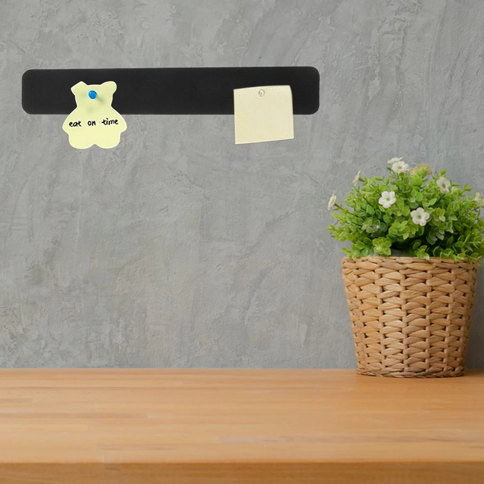 

8 Pcs Felt Bulletin Board Strips Announcement Black Classroom Office Supplies Memo Wall Decor Notepaper Pin Boards