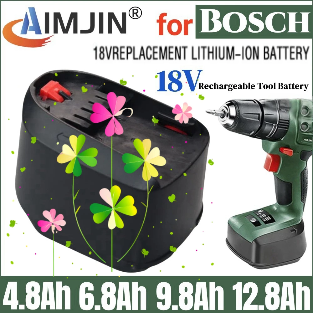 18V 6800mAh Lithium Rechargeable Battery For Bosch PBA PST PSB PSR AL1810CV AL1815CV Home & Garden Power Tools