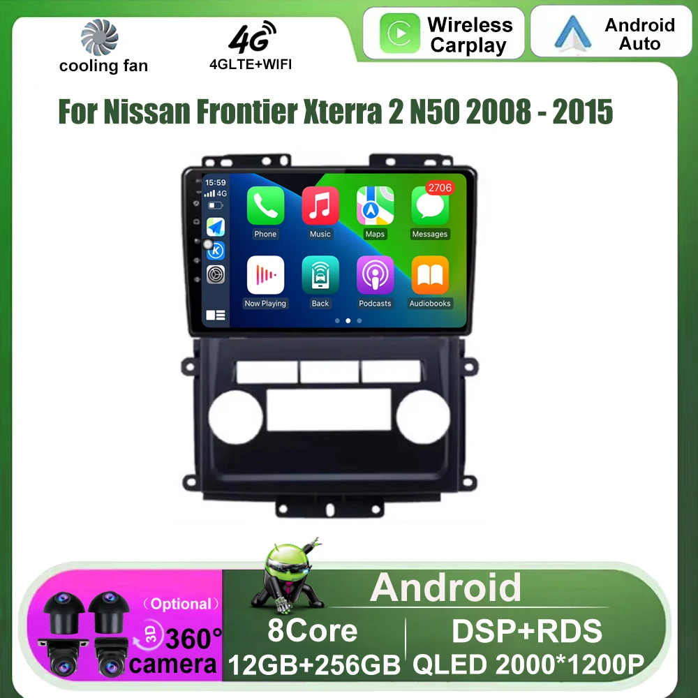 Android OS Carplay Auto Car Radio For Nissan Frontier Xterra 2 N50 2008 - 2015 Multimedia Player 4G Autoradio Stereo Head Unit