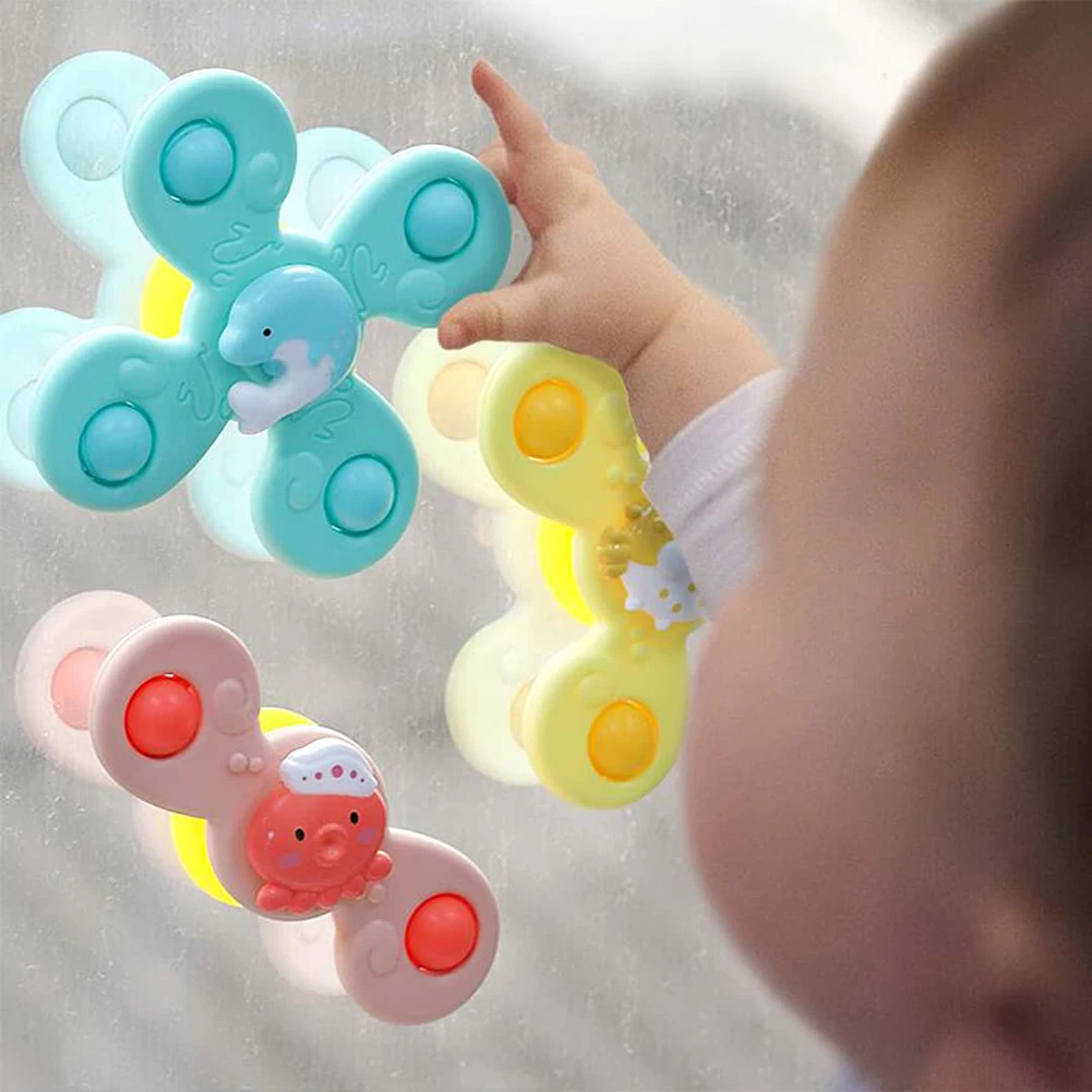 Brinquedos rotativos para crianças, insetos dos desenhos animados, Finger Spinner, jogos educativos para bebês, brinquedos de banho, 0-36 meses, 1pc