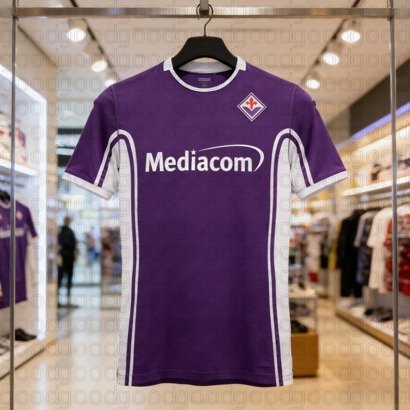 Camisa de Futebol ACF Fiorentina (Casa e Fora) - Camiseta Esportiva Casual de Manga Curta para Homens, Mulheres e Crianças - Moda Família