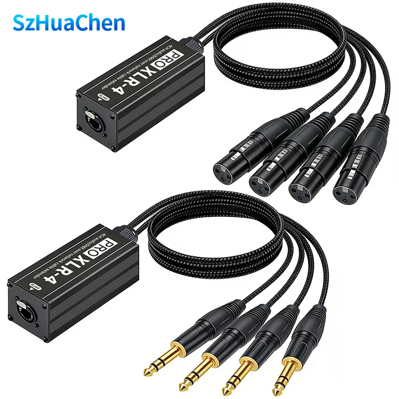 4 Channel Multi Network XLR Cable Extender New STP Cat5 Cat6 Cat7 for Stage Sound Lighting XLR Audio Extender Stage Equipment