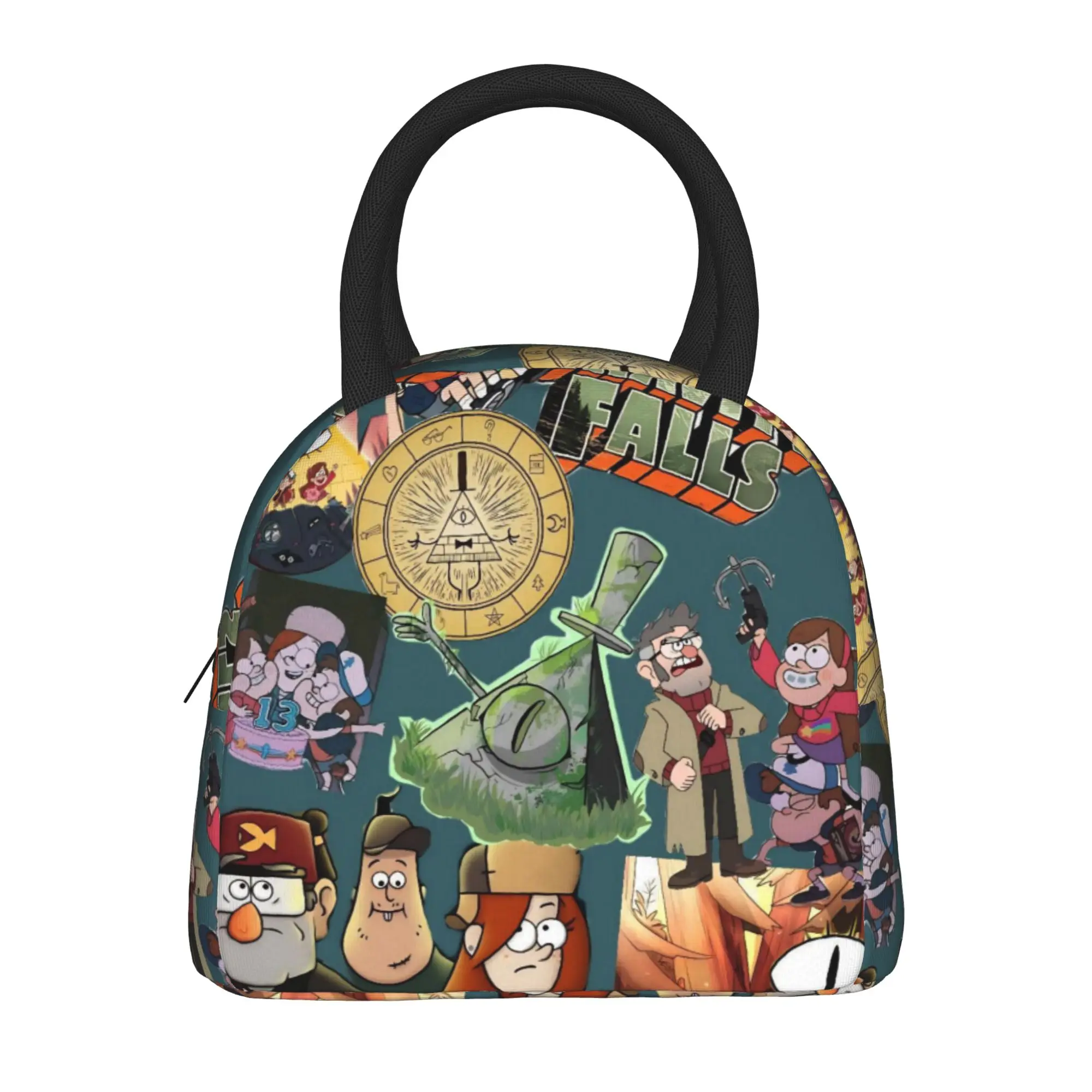G-Gravity Falls Thermal Insulated Lunch Bags for School  Portable Food Bag Container Men Women Cooler Thermal Lunch Box