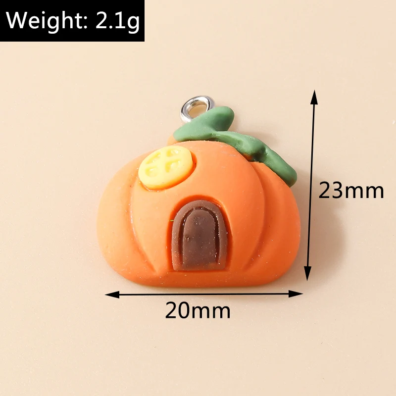 10 stücke gemischte Halloween Charms niedlichen Harz Witch Hut Katze Kürbis Mond Geist Charms Anhänger für DIY Schmuck machen Zubehör – Detail 9