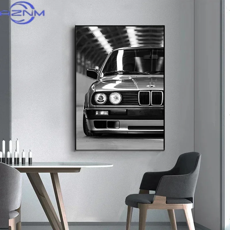 Modern Fashion Wall Art Simple Black and White Luxury Car HD Canvas Poster Prints Home Bedroom Living Room Decoration Mural - view 4
