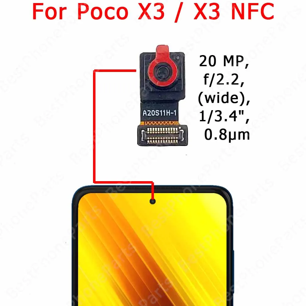 For Xiaomi Poco X3 NFC X4 GT X5 Pro 5G Frontal Selfie Camera Module Front Camera Mobile Phone Flex Cable