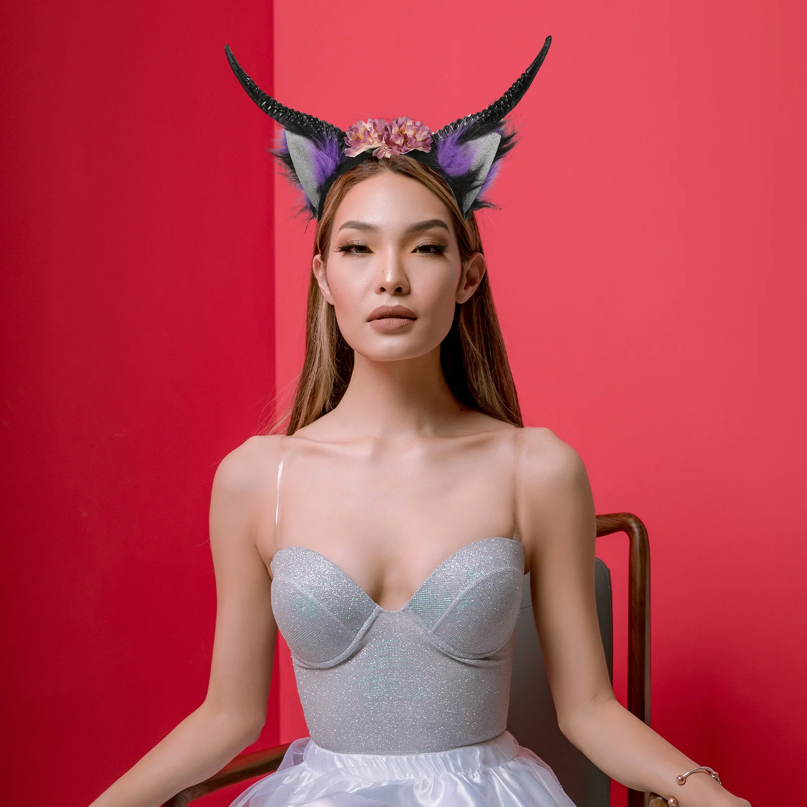 

Ox Horn Headband Halloween Devil Horn Hair Accessory Lightweight Kids Costume Prop Elegant Headdress Cosplay Horns Hairband