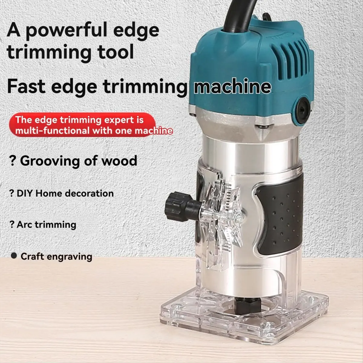 220V Electric Trimmer Wood Router Woodworking Trimming Milling Engraving Slotting Machine Linear Guide Rail EU Plug