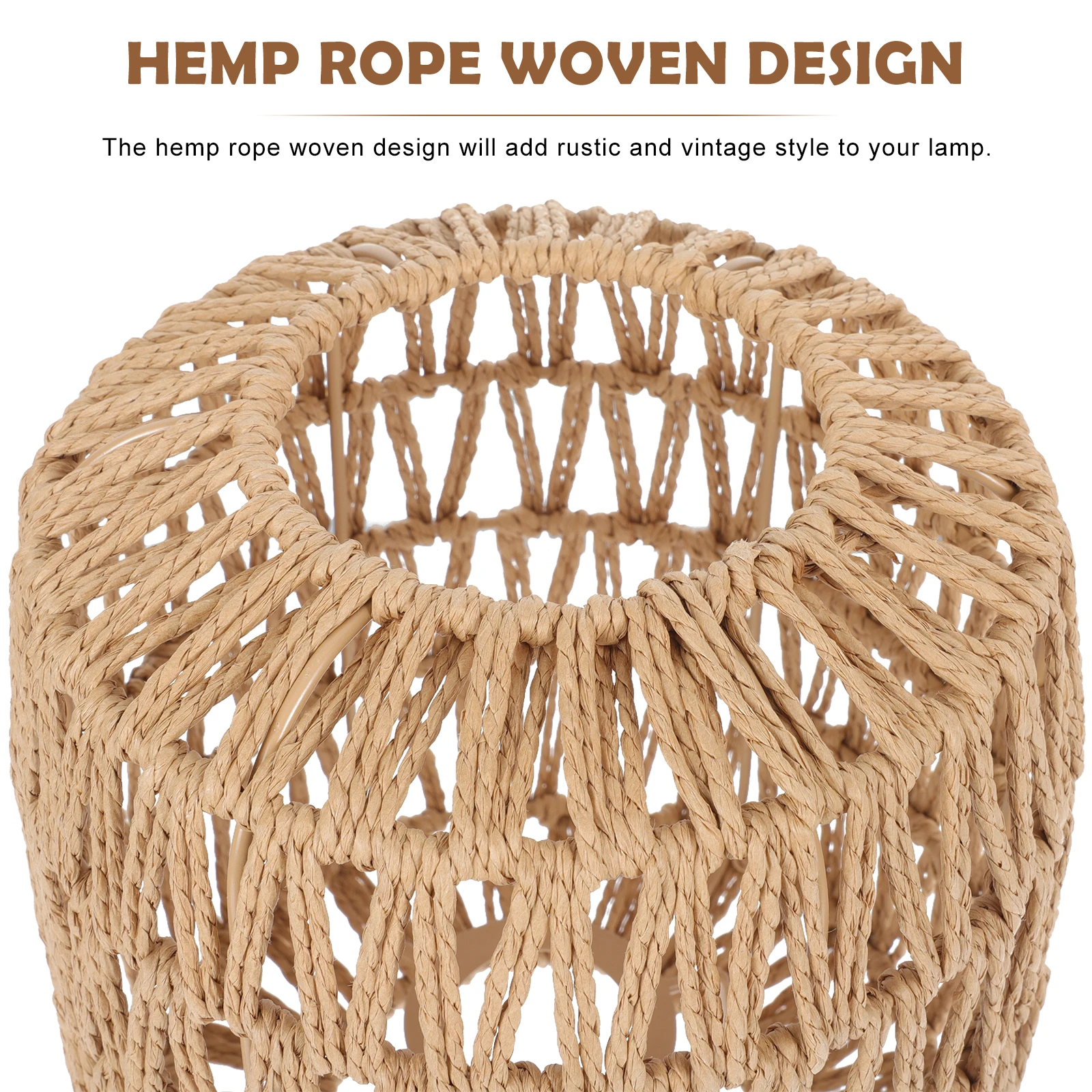 

Rattan Woven Lampshade Cardigan Color Lantern Shaped Home Restaurant Bar Ch Cover Chinese Style