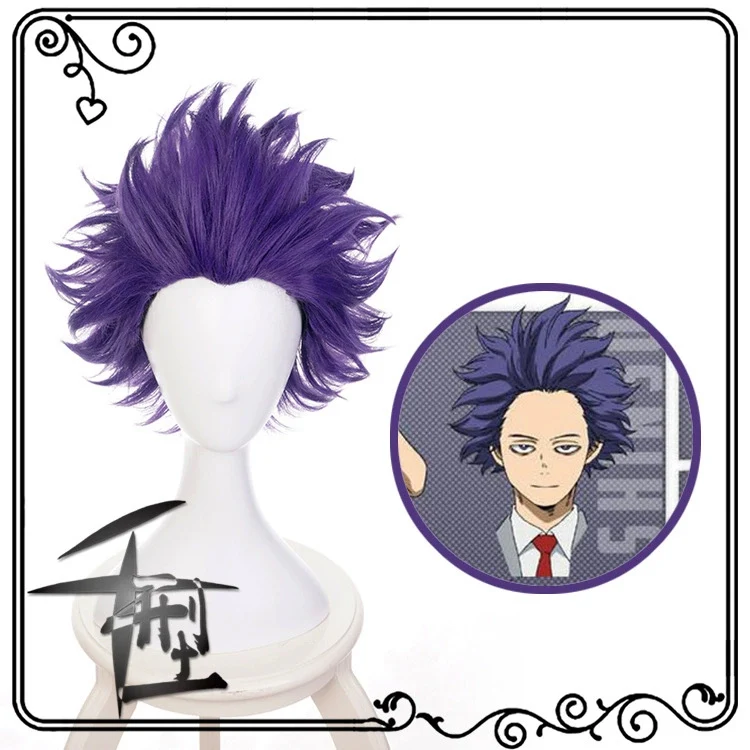 Boku No Hero Academia Shinsou Hitoshi Shinso Cosplay Wig My Hero Academia Short Purple Wigs Synthetic Hair Wigs