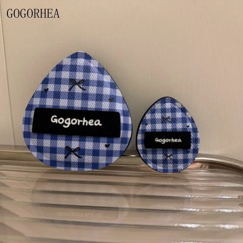 GOGORHEA Deep Blue Checkered Medium Hard And Bouncy Melon Seed Cotton Candy Powder Puff Thickened 21T