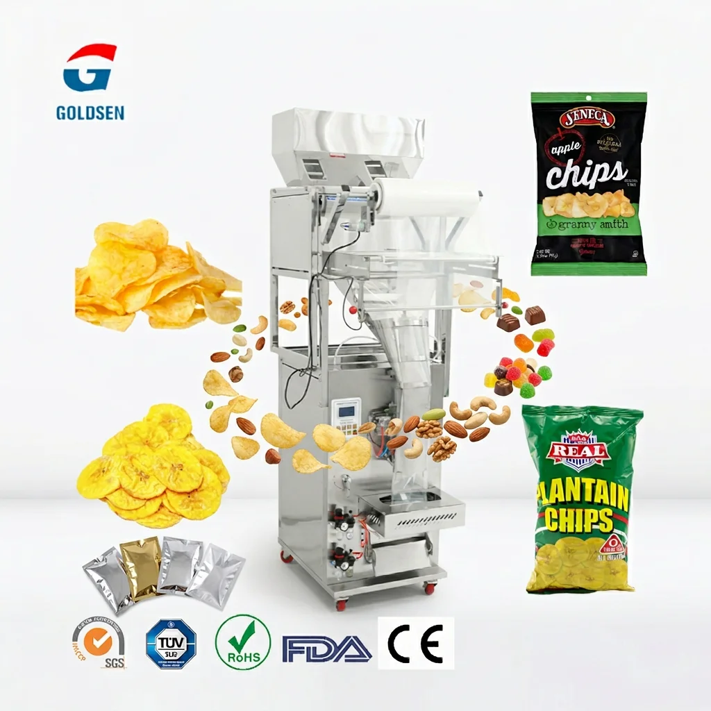 CE Certified Automatic Durable Snack Pack Popcorn Peanuts Plantain Potato Banana Chips Spices Multi-Function Packaging Machines