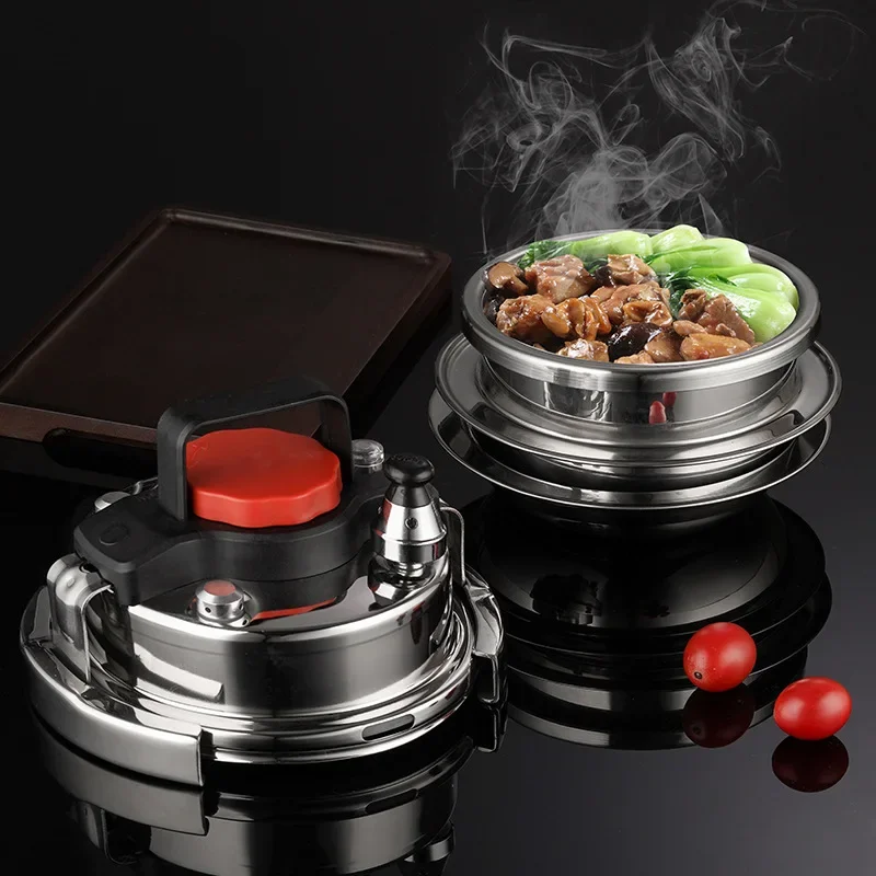 MOEYE 1.6L Mini Pressure Cooker Stainless Steel Outdoor Camping Micro Pressure Cooker Household Mini Rice Cooker