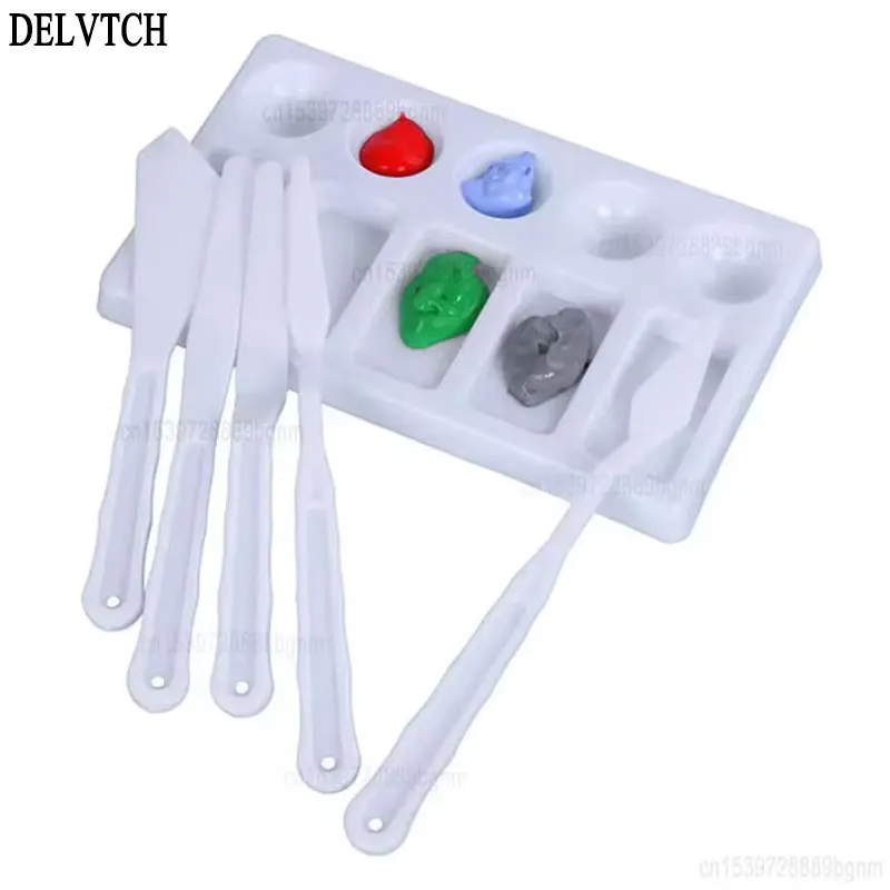 

Art Pigment Paint Palette Scraper Set Mix Size Plastic Spatula Knife Kit For Artist Oil Painting Acrylic Gouache Drawing Tool