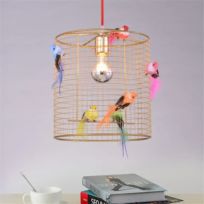 Modern Nordic Gold Bird Cage Pendant Lamp Elegant Loft Style Lighting for Living Room Bedroom or Stylish Home Decor Lighting